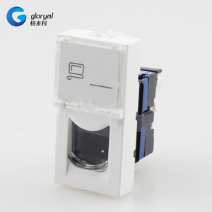 Placa frontal de 45*22.5mm con conector Keystone sin herramientas, tipo francés, puerto único <span class=keywords><strong>UTP</strong></span> <span class=keywords><strong>RJ45</strong></span> - Product Image 2