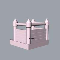 Château gonflable commercial rose pastel en PVC pour enfants, idéal pour la location de jeux d'extérieur