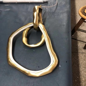 2023 sản phẩm mới lớn vòng hình dạng đèn tuyến tính ánh sáng tròn hình bầu dục trần LED vòng mặt dây chuyền hiện đại đèn chùm - Product Image 6