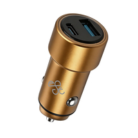Chargeur de voiture en alliage d'aluminium premium PD 3.0/QC4.0/QC3.0/QC2.0, résistant au feu, USB-C + USB, charge rapide pour montre connectée et écouteurs