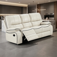 Canapé inclinable 3 places Frank, moderne et innovant, à gravité zéro, avec table rabattable, pour home cinéma de luxe