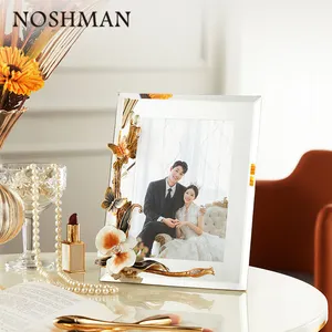 ของขวัญแต่งงาน Noshman กล่องของขวัญสุดหรูสำหรับคู่รักกรอบรูปแก้วแนววินเทจสำหรับตกแต่งบ้าน