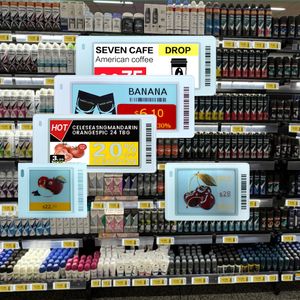 Étiquettes électroniques fines de 1,8 pouces (ESL) avec WiFi/NFC/BLE 5.0, étanches IP65, 4 couleurs (blanc/noir/jaune/rouge) - Product Image 1