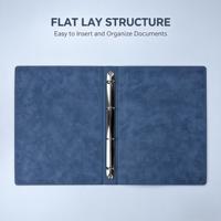 Carpeta de Anillas de 3 Anillos de 1 Pulgada con Logotipo Personalizado en Relieve, Bajo MOQ, de Cuero PU, Organizador de Archivos, Cuaderno, Planificador, Portafolio