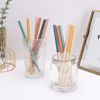 Nouvel ensemble de pailles réutilisables en paille de blé naturelle, écologiques et personnalisables, avec brosse de nettoyage, pour fêtes, logo personnalisé