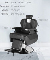 Sillas de peluquero usadas clásicas a la venta/silla de peluquero de presión hidráulica/silla de peluquero negra de industria pesada
