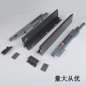 Ultra Thin Damping <b>Drawer</b> <b>Slide</b> 1.2mm Cold Rolled Steel Soft Closing Furniture <b>Drawer</b> <b>Slides</b> Custom Length - Product Image 3