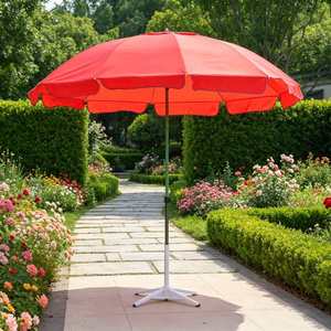 Sombrilla de Mercado Resistente al Viento de 160 cm de Radio con Doble Estructura de Soporte y Orificio para el Viento, Sombrilla para Exteriores - Product Image 1