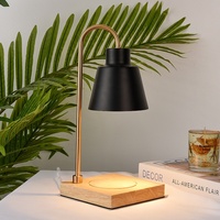 Lampe chauffe-bougie électrique de luxe nordique en bois massif et métal, avec diffuseur d'arômes réglable pour bougies parfumées d'intérieur (vente en gros)