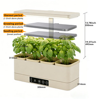 Kit de Jardín Interior, Sistema de Cultivo Inteligente con Suelo Híbrido, Diseño de Madera, 4 Macetas, Hidropónico, Soporte Ajustable, Personalizable, OEM, Venta al Por Mayor