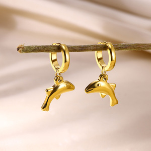 Wholesale Trendy Seaside Beach Style Stainless Steel Drop Starfish Conch Dolphin Seahorse <strong>Octopus</strong> Marine Life Series <strong>Earring</strong> - Product Image 4
