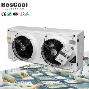 New 3 HP 2 Fan Energy Saving Air Cooler Evaporator for Commercial Sea Food Saving Cold Storage Featuring New Ceiling Mount
