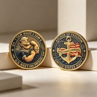 Pièce de monnaie de collection patriotique plaquée or 3D sur le thème marin, pièce de défi américaine pour les amateurs, vente en gros
