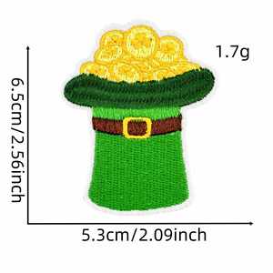 Nouveau Patch Brodé Thermocollant Vert Clair pour la Saint-Patrick, Motif Chapeau Arc-en-ciel, Cœur et Trèfle à Quatre Feuilles, pour T-shirts et Sweats à Capuche - Product Image 4