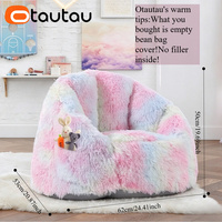 OTAUTAU Pouf pour enfants de 3 à 5 ans avec rembourrage en éponge compressée, fauteuil moelleux en fausse fourrure, canapé, pouf, chaise d'angle, lavable SF302