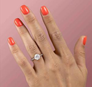 Anillo de Moissanita Redonda Brillante Hecho a Mano, Plata 925, Elegante Anillo de Compromiso, Diseño Brillante para Ocasiones Especiales - Product Image 4