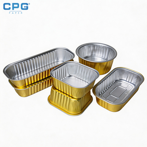 Barquette carrée premium 8x8 en aluminium doré, rigide, à rebord roulé, pour brownies, desserts et pâtisseries - Product Image 1