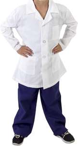 Putih uniseks cocok untuk anak-anak, seragam medis alami scrub anak-anak Lab Coat-kain lembut - Product Image 4