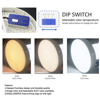 Panneau lumineux Tri CCT rond commutable monté en surface CCT petit panneau lumineux led rond cct dimmable 4 pouces