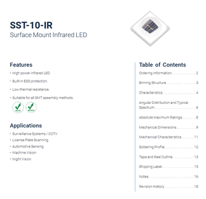 LUMINUSs SST-10-IR-B130-K850-00 1.5V 1.5A 130 Infrared <b>High</b> <b>Power</b> IR <b>LED</b> 850nm 35x35mm Substrate Dimmable - Product Image 2