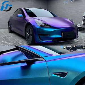 Vinilo Adhesivo Para Coche Camaleón Azul Púrpura Diamante Metálico Mate De Polímero Fundido PET TPU De Fábrica 1.52x18M/5x60FT - Product Image 1