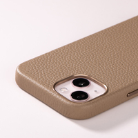 Coque de téléphone officielle en cuir véritable grain de litchi bleu pour iphone 15 Pro Max magnétique