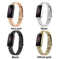 Tali Jam Tangan Stainless Steel 3-Link untuk Fitbit Luxe Fitness Tracker, Pengganti Rantai Logam