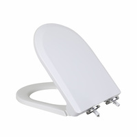 Couvre-siège de toilette traditionnel en plastique antibactérien léger à fermeture lente, allongé, à face fermée, avec plaque de protection amortissante, garantie 5 ans