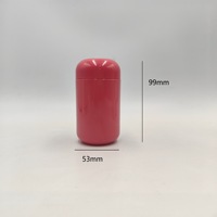 Bouteille en plastique PET transparente de 200 ml rouge pour produits pharmaceutiques, avec bouchon à clapet, pour capsules molles, bonbons et comprimés