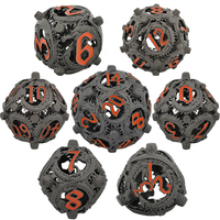Feeron – Nouvel ensemble de dés en alliage de zinc 7 pièces, couleur personnalisée, 20 mm, pour jeux de rôle D&D, fantastiques et science-fiction, emballage OPP