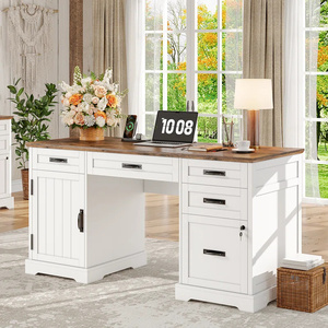 Nhà máy tùy chỉnh 55 ''trang trại bàn điều hành với ngăn kéo, tủ hồ sơ và ổ cắm điện - Product Image 1