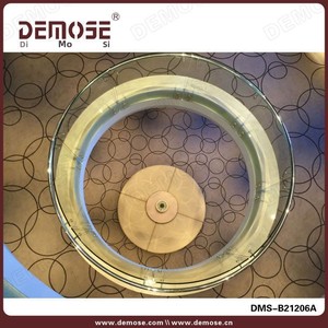 现代设计师弧形玻璃阳台商场中庭栏杆隔断弯曲钢栏杆扶手，配有各种玻璃栏杆 - Product Image 4