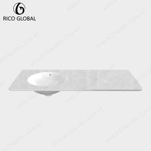 Lavabo de Baño de Porcelana de Superficie Sólida de Una Pieza, Elegante y de Lujo - Product Image 3