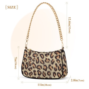 Custom Leopard Print Good Quality Shoulder <b>Small</b> Bag Women's Messenger Chain Sling Bag - Product Image 3