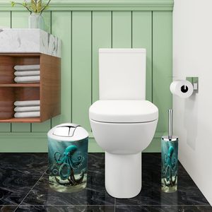 Juego de 6 Accesorios de Baño Estilo Boho Nostálgico con Acabado en Latón, Diseño de Pulpo y Ancla, Decoración para el Hogar, Disponible en Stock - Product Image 5