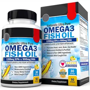 OEM/ODM özel marka doğal balık yağı Omega-3 softgel Softgel şişelenmiş balık yağı kapsülleri