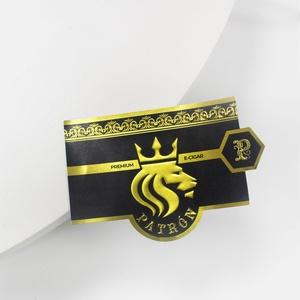 Wholesale Gold Foil Embossed 3D Embossed <b>Logo</b> Cigar Label Packaging Cigar Band <b>Sticker</b> Custom Cigar Bands Ring - Product Image 3