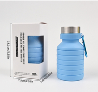 Bouteille d'eau pliable en silicone personnalisée avec logo, 550 ml - Bouteille de sport pliable sans BPA