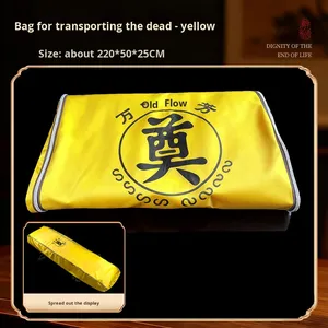 Ataúd Moderno Amarillo <span class=keywords><strong>Simple</strong></span> y Bolsa de Transporte para Cadáveres, Tela Oxford Extra Gruesa, Manta de Cremación Ignífuga para Servicios Funerarios - Product Image 6