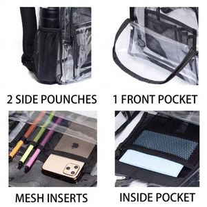 Customized Waterproof Outdoor Travel Mini Pvc <b>Clear</b> Transparent <b>Backpack</b> Stadium Approved for Concert Museum Art Gallery - Product Image 4
