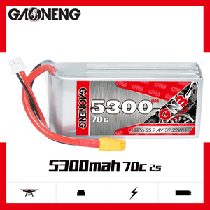 GNB GAONENG 5300MAH 7.4V 2S 70C แบตเตอรี่ LiPo แบบมีสาย XT60 Shorty Pack แบบซอฟต์แพ็ค สำหรับรถ RC แบบปรับแต่งได้ - Product Image 2