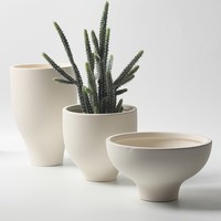 Pot Bunga Keramik Gaya Nordik & Cina Buatan Tangan dengan Alas untuk Tanaman Bonsai Mawar Hijau