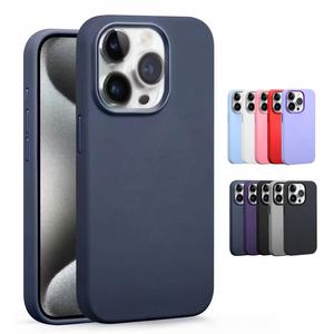 Nueva funda de teléfono de silicona líquida 2024, funda magnética con anillo de Metal de microfibra para <span class=keywords><strong>iPhone</strong></span> 15, funda para <span class=keywords><strong>iPhone</strong></span> 16 Pro Max - Product Image 1