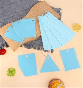 PP Plastic Cake Scraper Set Dough <b>Cutter</b> Cream Decorating Comb Baking Tool Kitchen Pastry <b>Edge</b> Smoother Icing Scraper Set - Product Image 4