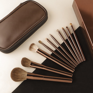 HG 10-Piece Makeup <b>Brush</b> Set Animal Hair Aluminum Handle <b>Round</b> Foundation <b>Brushes</b> Cangzhou - Product Image 2