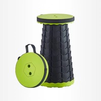 Tabouret pliable rétractable d'extérieur, chaise portable en plastique télescopique, pliable, pour le camping, la pêche, le jardin