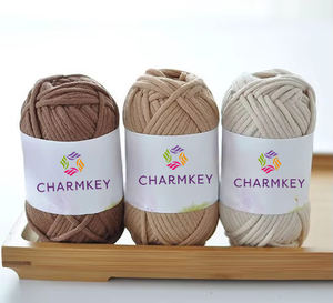 Tube de coton véritable poids volumineux fil de coton creux 68% coton 32% fil à tricoter en Nylon 50 grammes/boule fil mélangé - Product Image 3