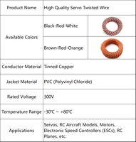Cable Servo Trenzado de 3 Hilos, Cobre Estañado, PVC Flexible, para Aeromodelismo RC, Proyectos Electrónicos DIY, 22AWG 26AWG, Bobina de 500m