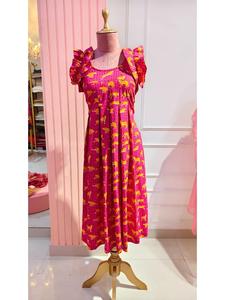 Robe midi en coton pour femme, style décontracté élégant et coupe confortable pour le quotidien, idéale pour les collections de mode estivale en boutique - Product Image 3