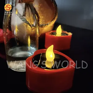 Romantic Garden Solar Power Tea Candle Light a forma di cuore Led Candle Light Solar